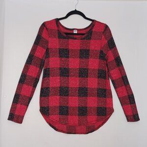 Women's Old Nave Lightweight Buffalo/Checkered/Plaid Long Sleeve Top Size Small